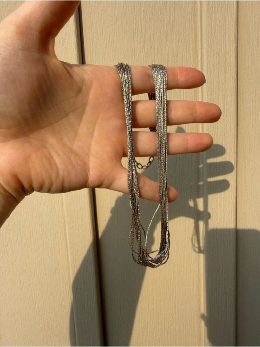925 Silver & liquid Silver Italy Necklace Multi-strand - Picture 10 of 12